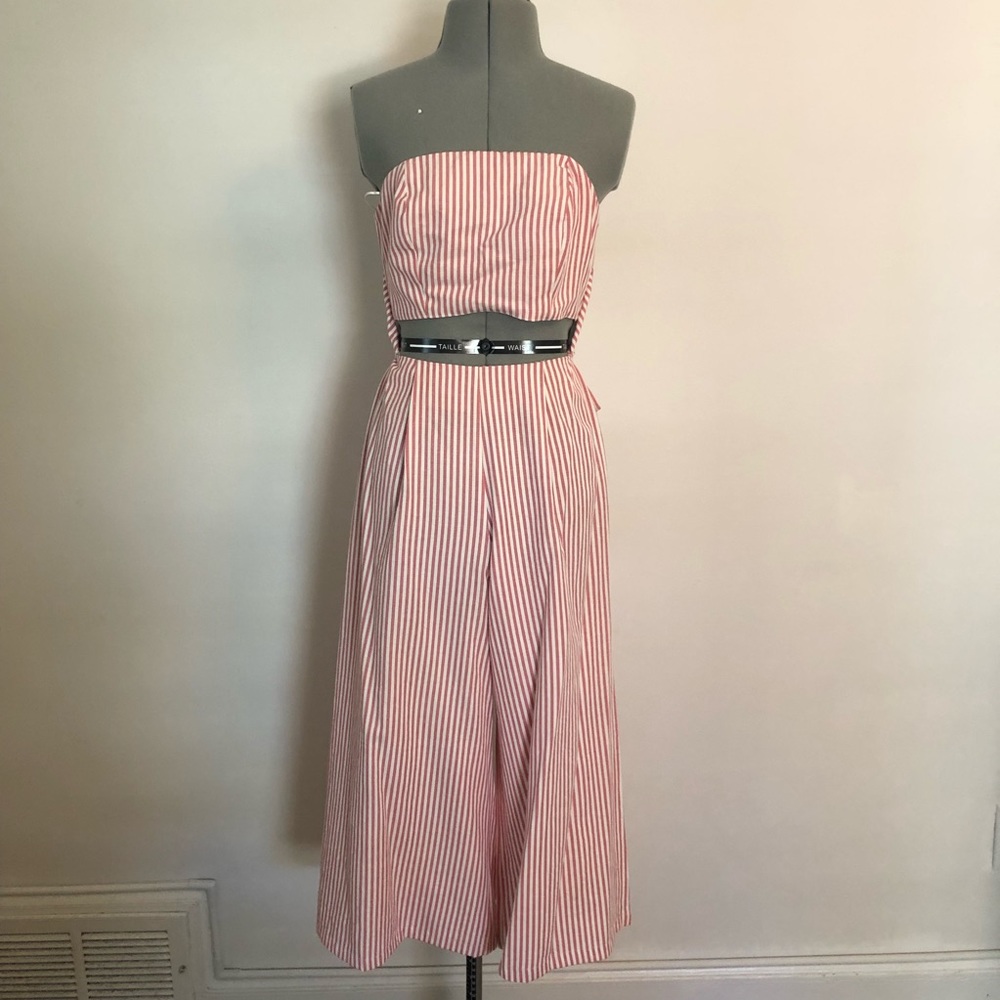 Strapless Striped Jumpsuit